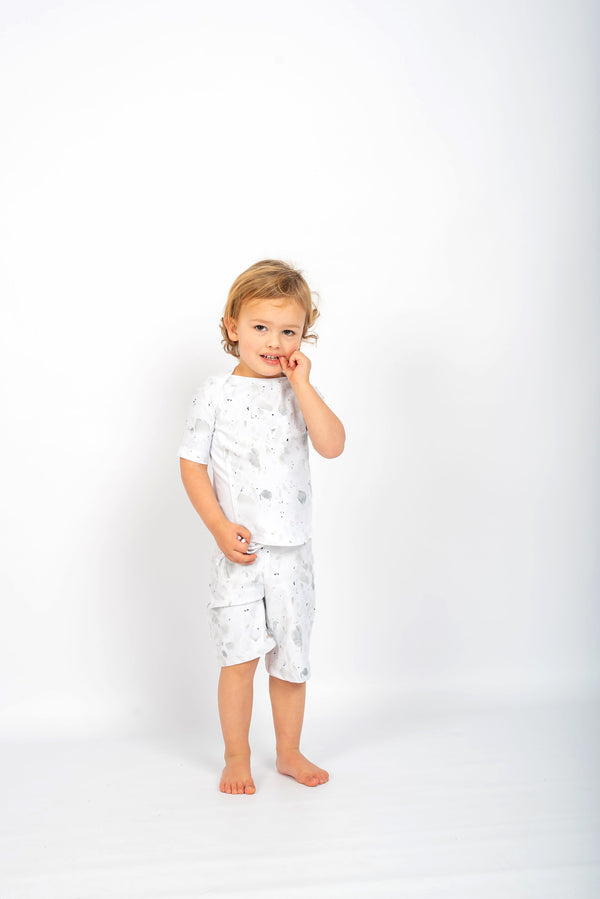 Ethical and sustainable swimwear for baby boy or toddler to tween, recycled ECONYL swim rashie ethically made in Australia.