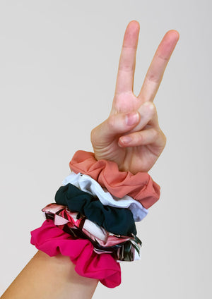 Ethical and sustainable swimwear accessory, recycled ECONYL scrunchie ethically made in Australia.